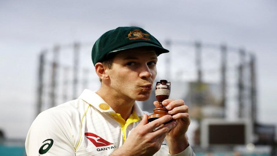 Tim Paine celebrates Australia retaining the Ashes in 2019